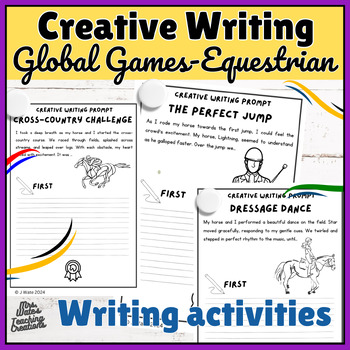 Preview of Creative Writing Templates & Equestrian Writing Prompt Worksheets