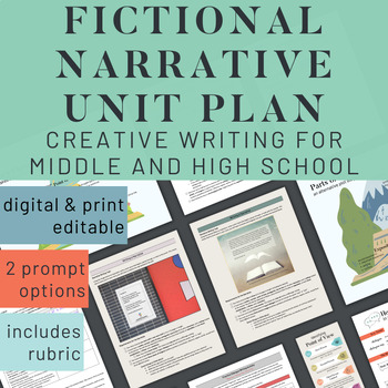 Preview of Creative Writing Unit Fictional Narrative Writing Unit Plan Middle & High School