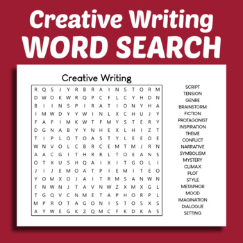 creative writing word search answers