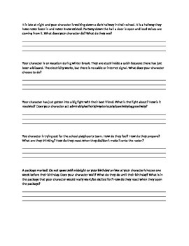 Printable Creative Writing Worksheets for Middle Schoolers (Pack #2)