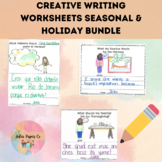 Creative Writing Worksheets Seasonal Holiday Bundle Englis