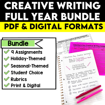 Preview of Creative Writing Activity | Creative Writing Prompts | Creative Writing Rubric