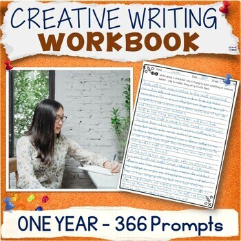 Preview of Creative Writing Prompts for Middle School Workbook - ALL YEAR Curriculum