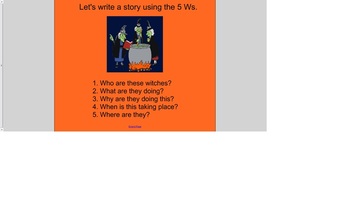 Preview of Creative Writing using the 5 Ws - Halloween Theme