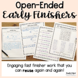 Open-Ended Early Finishers | Fast Finisher & Morning Work 