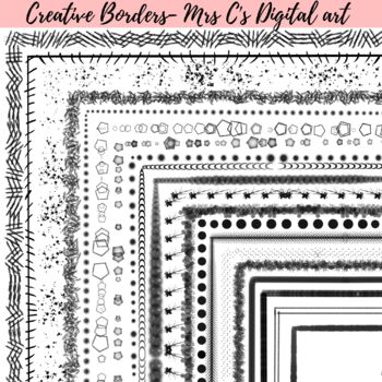 Preview of Creative border with and without transpwerant background ||Mrs C's Digital Art||