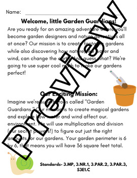 Preview of Creative student math project- Garden Guardians