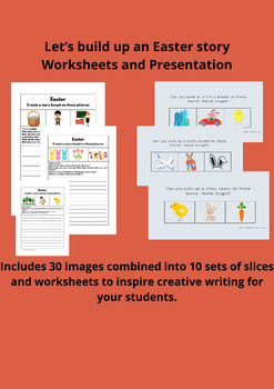 Preview of Creative writing based on Easter theme. PowerPoint presentation and worksheets