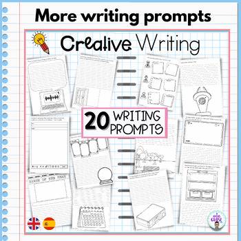 Creative writing prompts- Freebie. Bilingual by Ideas Clase abc | TPT