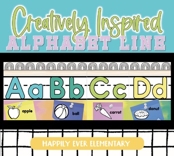 Preview of Creatively Inspired Alphabet Line | Rainbow Watercolor Sticky Note