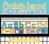 Creatively Inspired Alphabet Line | Rainbow Watercolor Sti