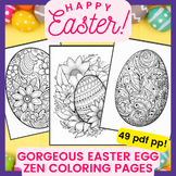 Creativity & Calm! 49 Coloring Pages - Zen Easter Eggs for