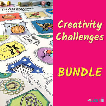 Preview of Creativity Challenges - Finish the picture drawing worksheets - Bundle