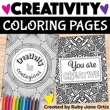 Creativity Coloring Pages by Spatial Learners | TPT