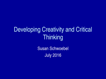 Preview of Creativity and Critical Thinking Powerpoint
