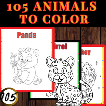 Preview of Creatures Galore: A Menagerie of 100 Animals to Color for Young Learners