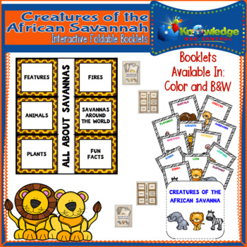 Preview of Creatures of the African Savannah Interactive Foldable Booklets - EBOOK