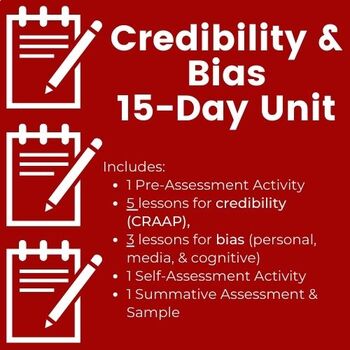 Preview of Credibility & Bias 15-Day Unit (AP Lang CED Unit 6)