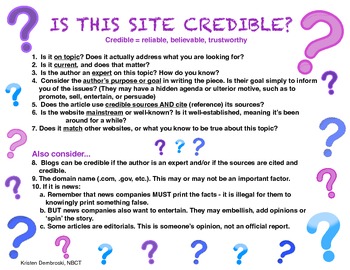 Preview of Credible Internet Resources - 10 things to consider when doing Internet Research