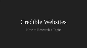 Preview of Credible Resources Presentation