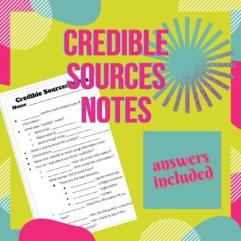 Preview of Credible Sources Fill-In-The-Blank Notes