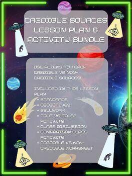 Preview of Credible Sources Lesson Plan/Activities Bundle