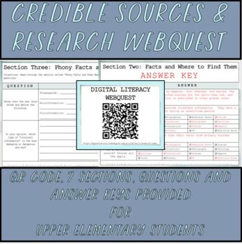 Preview of WebQuest - Credible Sources for Research