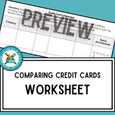 Credit Card Comparison Worksheet- FACS/Personal Finance