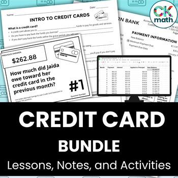 Preview of Credit Card Lessons and Activities Financial Literacy Unit Bundle