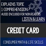 Credit Card Listen and Learn- Consumer Math Special Education