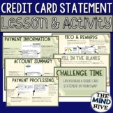 Credit Card Statement Lesson and Activity