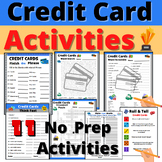 Credit Card Activities Packet Lessons Independent Work Stu