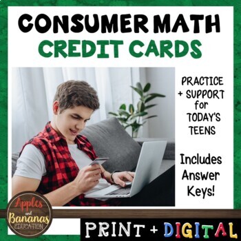 Preview of Credit Cards - Consumer Math  (Notes, Practice, Activities, Test, + Project)