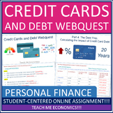 Credit Cards and Debt Economic Webquest Personal Finance E