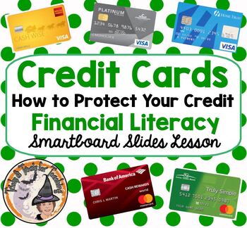 Preview of Credit Cards and How to Protect Your Credit Financial Literacy Smartboard PLUS