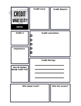 Preview of Credit Guided Notes