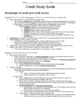 Preview of Credit Study Guide