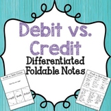 Credit vs. Debit Foldable Notes {Differentiated}