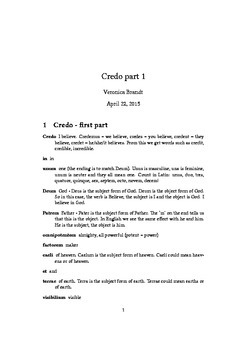 Preview of Credo 1 part 1: Latin vocabulary, Gregorian chant and crossword puzzle