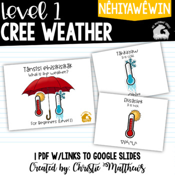 Preview of Cree Weather Terms for Beginners - Level 1