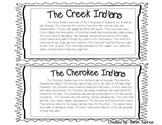 Creek and  Cherokee Indians compare and contrast activity.