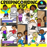 Creeping and Hiding Kids Clip Art Set {Educlips Clipart}