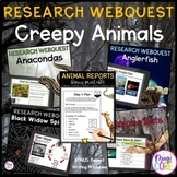 Creepy Animals Research Webquest Bundle & Report Writing Bonus - 2nd-5th Grade