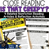 Creepy Animals Reading Passages Nonfiction Close Reading S