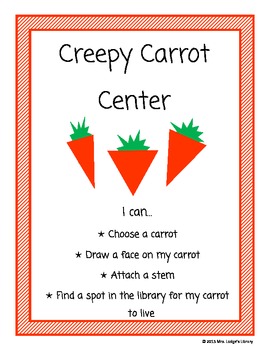 Preview of Creepy Carrot Library Center Sign