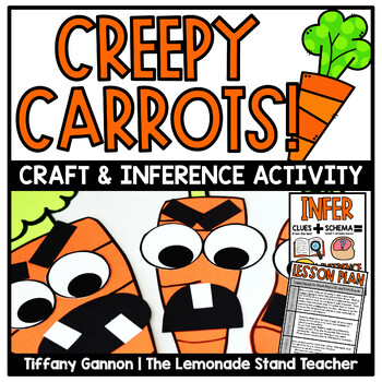 Preview of Creepy Carrots Inferencing Writing Activity and Halloween Craft