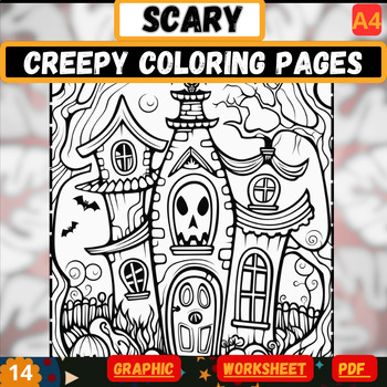 Creepy Coloring Pages by FUN SKILLS STUDIO ENGLISH | TPT