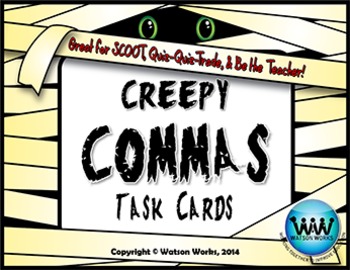 Preview of Creepy Commas Task Cards