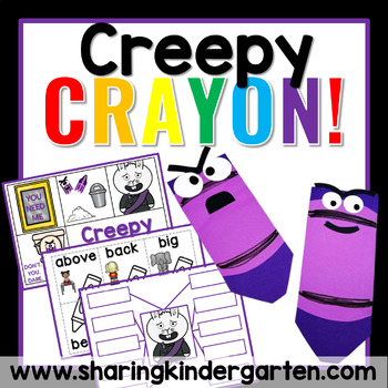 Preview of Creepy Crayon Printables and Activitites, Book Companion, Printables Sub Plans