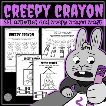 Preview of Creepy Crayon SEL Social Emotional Activities and Craft